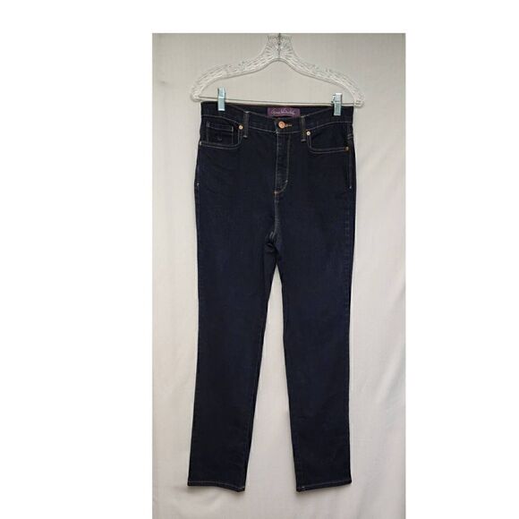 Gloria Vanderbilt Amanda Straight-Leg Dark Blue Jeans Size 6 - Picture 2 of 6
